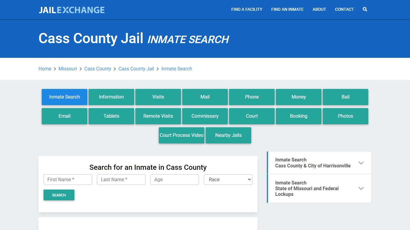 Cass County Jail, MO Inmate Search: Roster & Mugshots