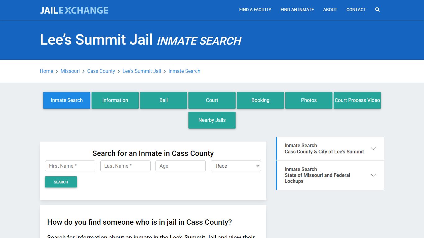 Lee’s Summit Jail, MO Inmate Search: Roster & Mugshots - Jail Exchange